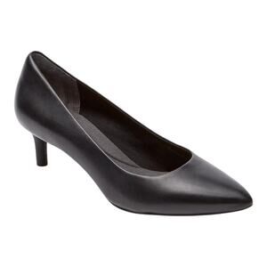 Rockport Women's Kalila Mid Heel Leather Pumps Black Size 7 1/2 N